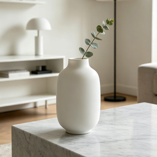 Matte White Ceramic Vase